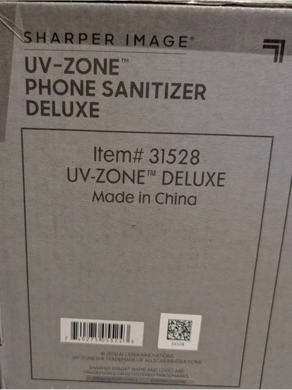 Sharper Image UV-Zone Phone Sanitizer Deluxe - Gray - Picture 2 of 3
